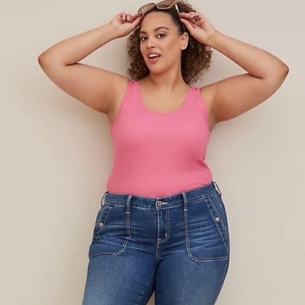 Torrid Hot Pink Double Scoop Smocked Tank Size 2X